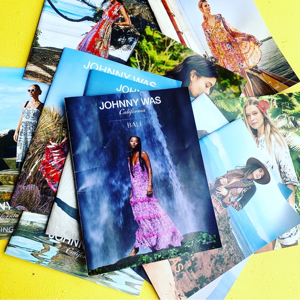 JOHNNY WAS catalog collection 2021-2023 12 magazines paper reading fashion OS